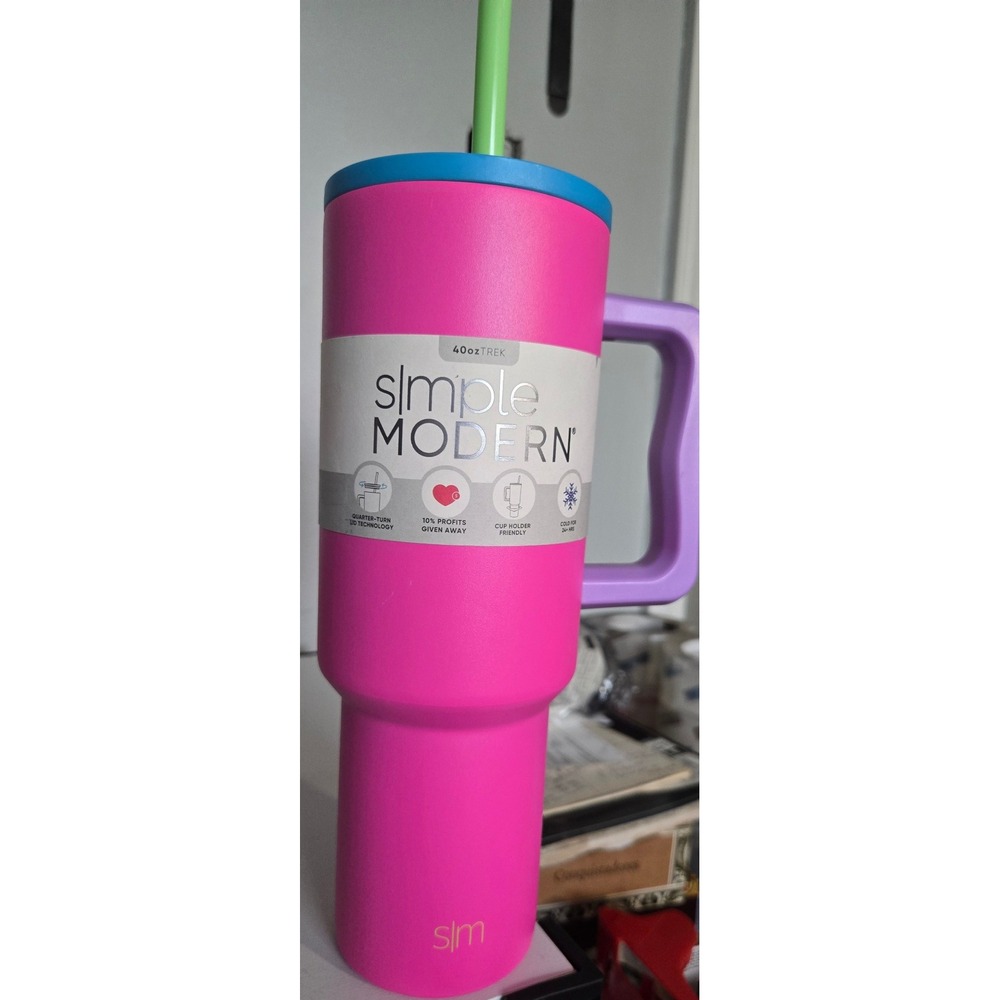 Simple Modern 40oz Trek Tumbler Pink Blue Purple Stainless Steel T-SH40-80M-T
